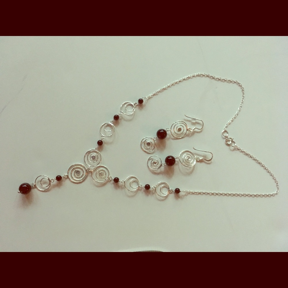 Sterling Silver necklace with matching earrings